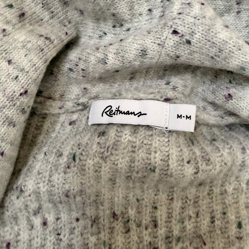 Reitmans Speckled Knit Open Cardigan - Gray and Purple - Picture 3 of 6